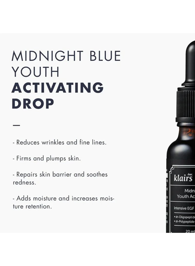 دير، كليرز قطرة تنشيط الشباب من Dear, Klairs Midnight Blue - لجميع أنواع البشرة 20 مل - Image 3