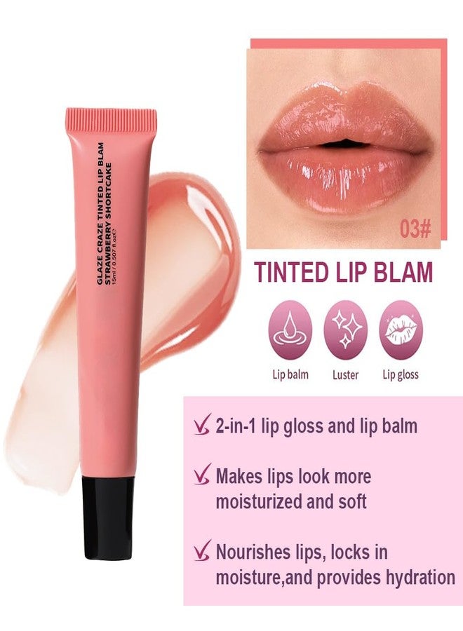HHLTOH Light Gloss Tinted Buttery Lip Balm – Hydrating Lip Care with Nourishing Oils for Women’s Dry Lips, Natural Tint & Soft Gloss, Lip Plumper Moisture & Light Lip Stain Finish, Vegan #03 Strawberry Cake - Image 4