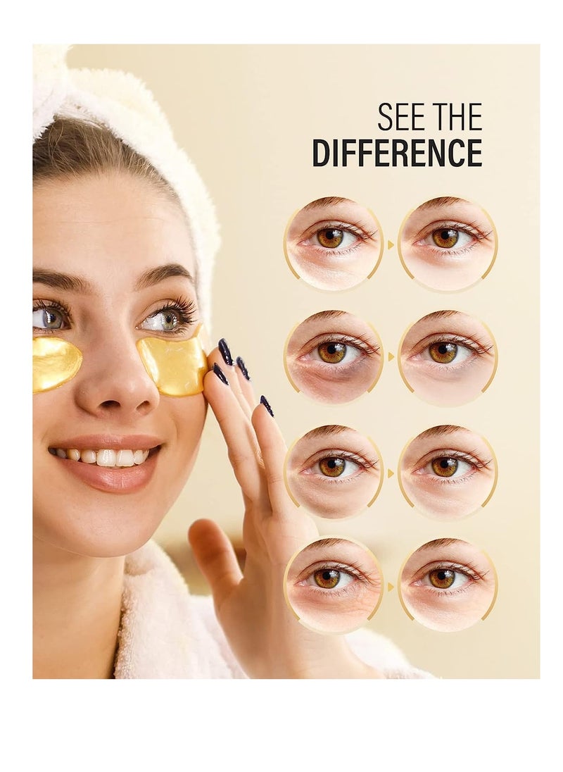 Maskiss 24k Gold Under Eye Patches (30 Pairs), eye mask, Collagen Skin Care Products, Eye Patches for Puffy Eyes, eye masks for dark circles and puffiness