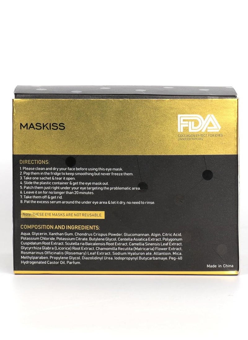 Maskiss 24k Gold Under Eye Patches (30 Pairs), eye mask, Collagen Skin Care Products, Eye Patches for Puffy Eyes, eye masks for dark circles and puffiness