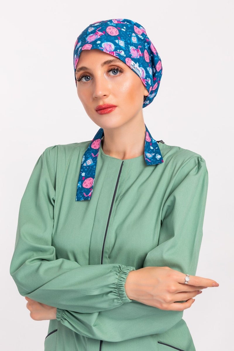 Nur Medikal Giyim Nur Medikal Clothing Hijab Bonnet with Alien Cat Pattern - Image 1