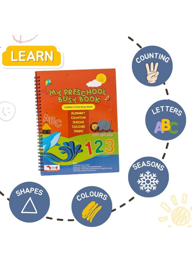 CocoMoco Kids Montessori Busy Book for Toddlers - Quiet Book for Kids, Learning Toys for 2-5 Year olds, Preschool Birthday Return Gift for Kids (Pack of 5) - Image 3