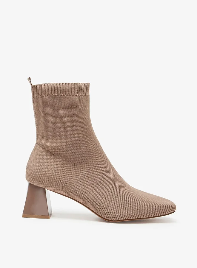 Celeste Women's Textured Slip-On Ankle Boots with Block Heels