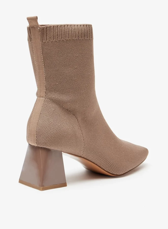 Celeste Women's Textured Slip-On Ankle Boots with Block Heels