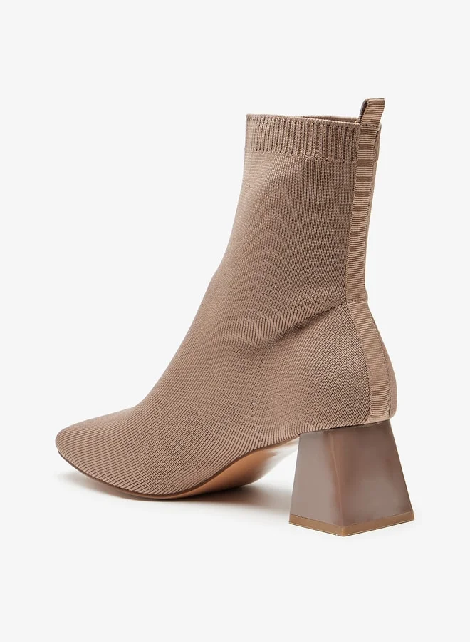 Celeste Women's Textured Slip-On Ankle Boots with Block Heels