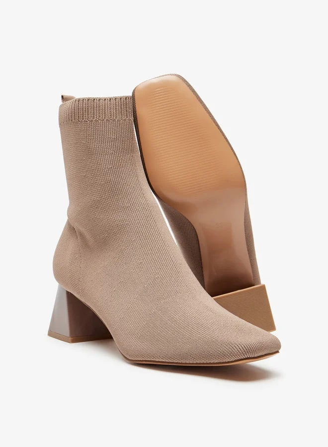 Celeste Women's Textured Slip-On Ankle Boots with Block Heels