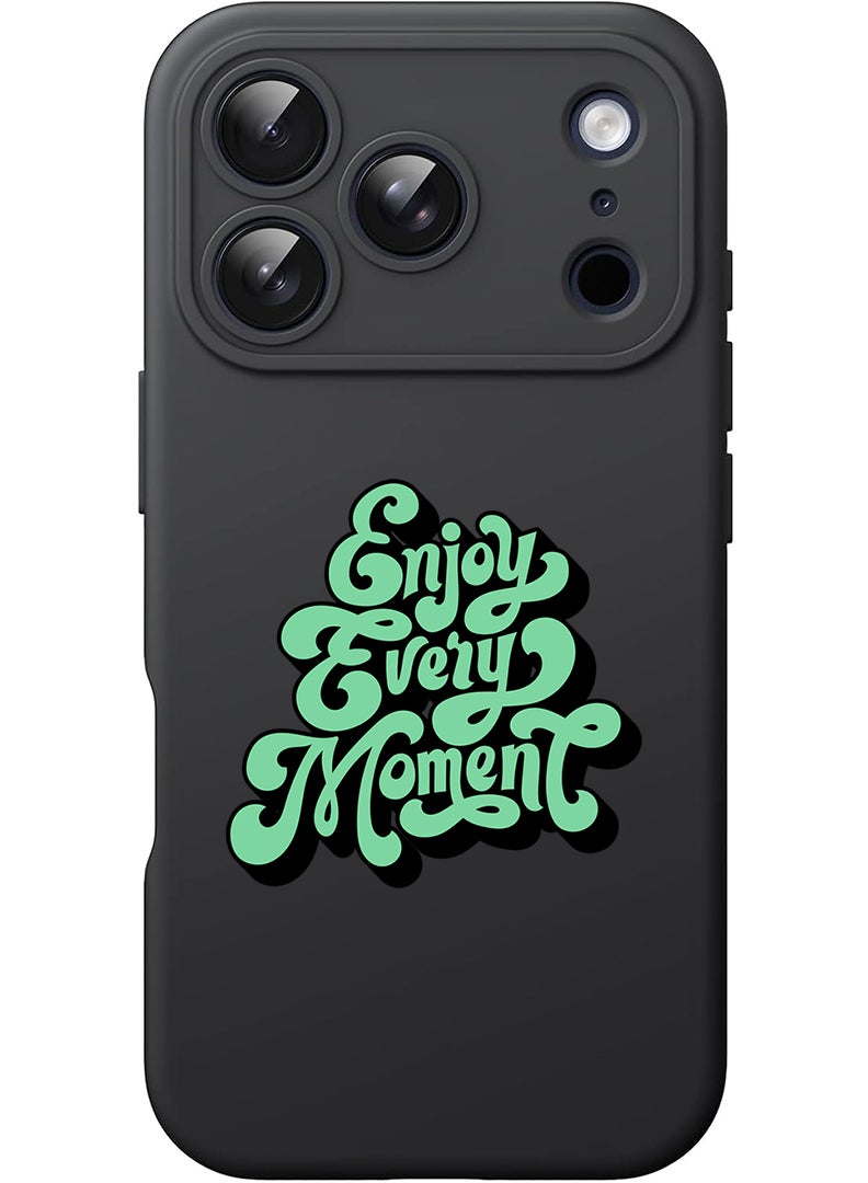 Theodor Protective Slim Fit Case Liquid Silicone Cover with Full Body Protection Anti-Scratch Shockproof Case For Apple iPhone 17 Pro Max (Black) Enjoy Every Mopment-01 - Image 1