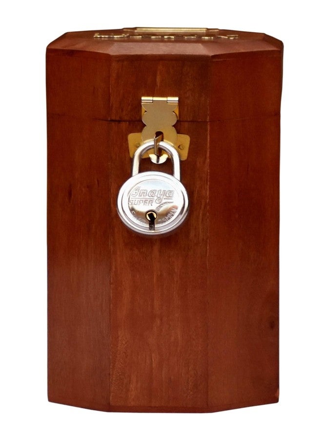 Timber Revival Co® Branded Indian Handcrafted Wooden Money Bank/Piggy Bank/Coin Box Size 6.5x3.5x3.5 inches. - Image 4