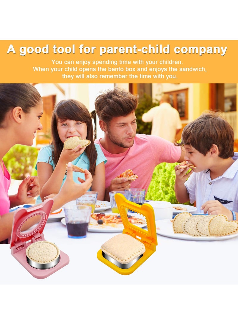 Sandwich Cutter and Sealer,2-In-1 Sandwich Cutter and Sealer,Pocket Sandwiches Cutter Uncrustables Maker,Sandwich Cutters for Kids Fun Lunchables (Square) - Image 3