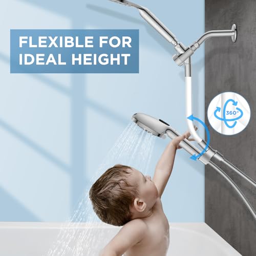 MakeFit Dual Filtered Rain Shower Head Combo, Handheld Shower Head with Adjustable Bar - Rainfall Shower Head And Showerhead with Filter for Hard Water - Removes Chlorine - Image 3