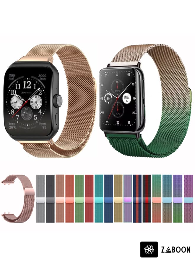 Zaboon OPPO Watch 3 Pro Milanese Stainless Steel Metal Watch Band - Image 3