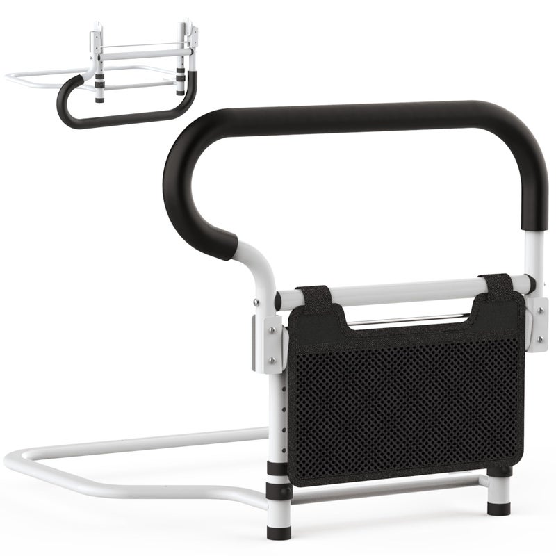 ProTraverse Bed Assist Rail for Elderly - ASTM F3186 Certified Safety, Adjustable Height & Tool-Free Setup,Foldable Bed Rail for Seniors, Hospital & Home Care, Non-Slip Handle with Storage Pouch - Image 1
