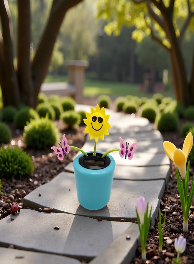 Jowxsx Cute Solar Dancing Flowers Swinging Sunflower Insect Flip Flap Flowers Eco-Friendly Solar Power Bobblehead Dancing Flowers for Solar Power Kits Car Home Decoration Solar Power Kits - Image 5