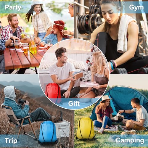 Kuhome 60Pcs Drawstring Backpacks Bulk String Bag Cinch Sack Pack Storage Knapsack Polyester Gift Bags Sports Drawstring Bags for Trip Gym Party Bags(20 Colors) - Image 3