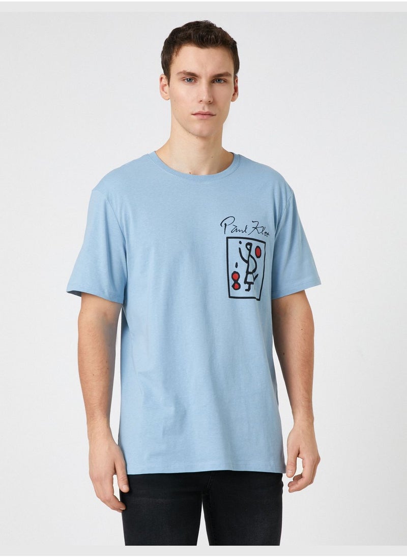 KOTON Art Crew Neck T-Shirt Licensed Printed  - Image 3