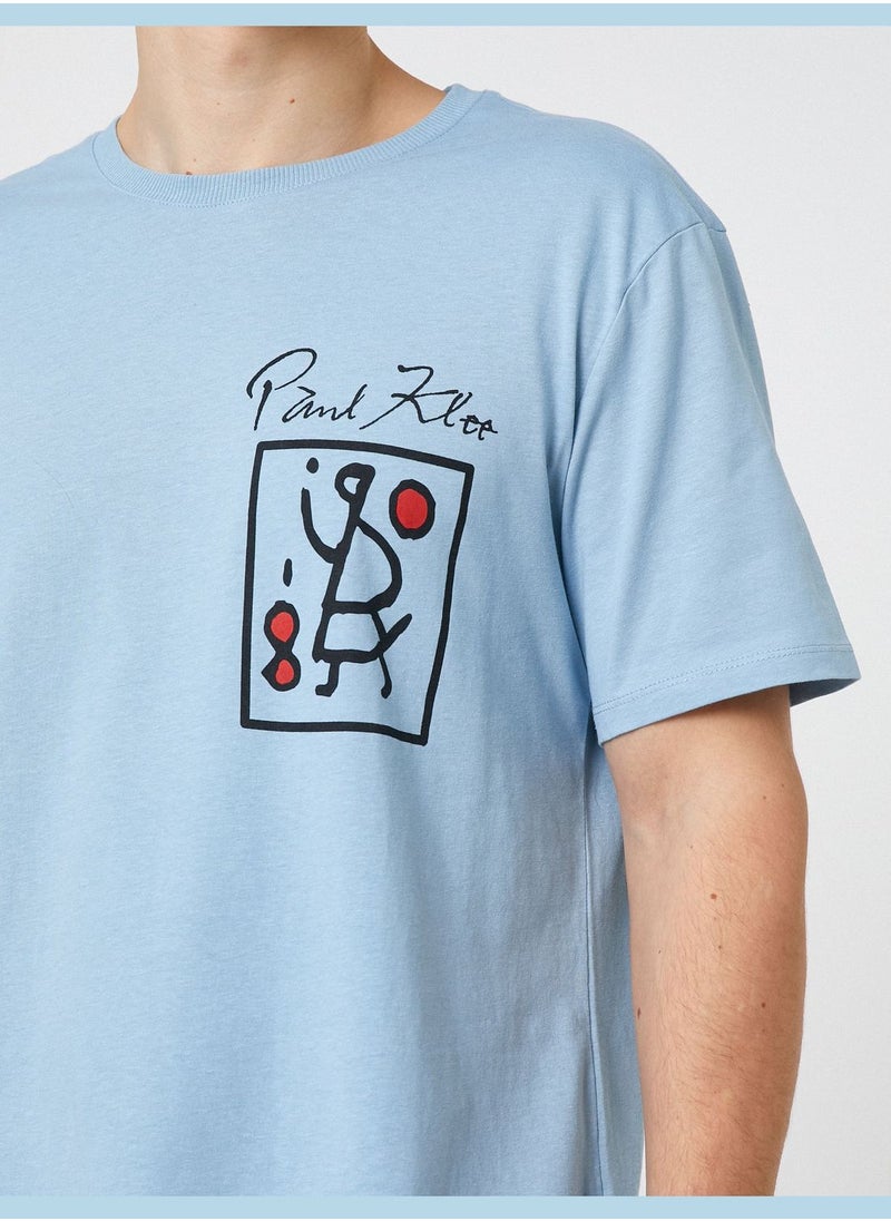 KOTON Art Crew Neck T-Shirt Licensed Printed  - Image 5