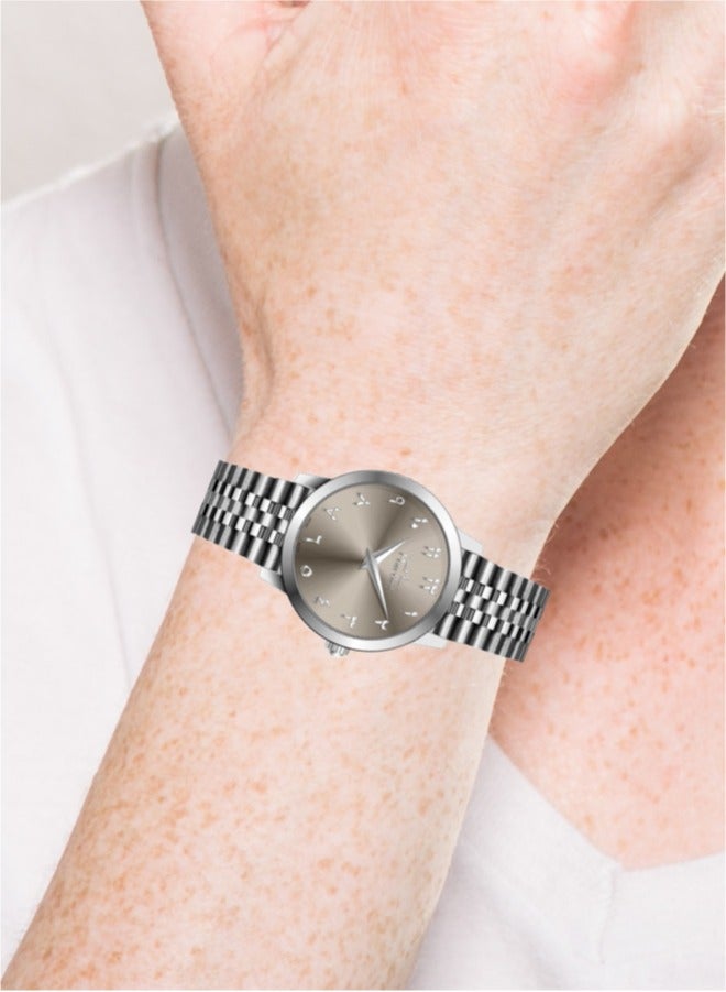 مارتيني ساعة مارتيني الأنيقة للرجال مينا بني أنيق وسوار من الستانلس ستيل مقاومة للماء مثالية للارتداء الكاجوال والرسمي - Image 4