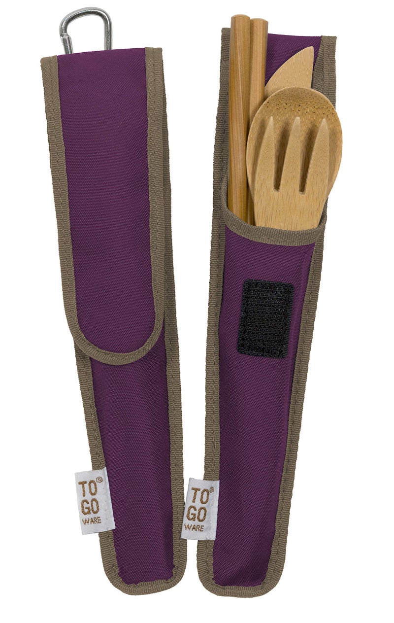 To-Go Ware TO GO WARE Bamboo Utensil Set Mulberry Dark Purple, 1 EA - Image 2