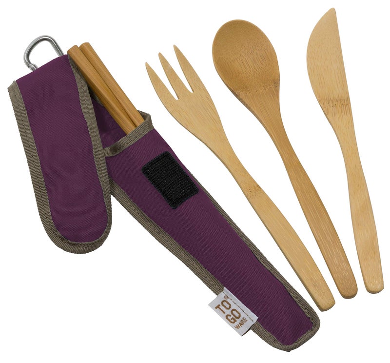 To-Go Ware TO GO WARE Bamboo Utensil Set Mulberry Dark Purple, 1 EA - Image 3