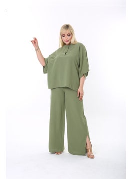 Escbutik Large Size Side Slit Comfortable Two-piece Suit with Trousers Stylish Bottom-Top Suit  - Image 3