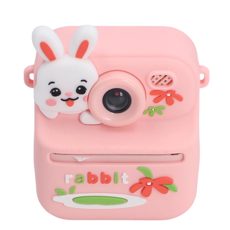 Instant Print Camera HD Double Lens 2.4 Inch Display Screen 16x Digital Zoom Instant Selfie Camera with Filters Game Music Pink Rabbit - Image 5