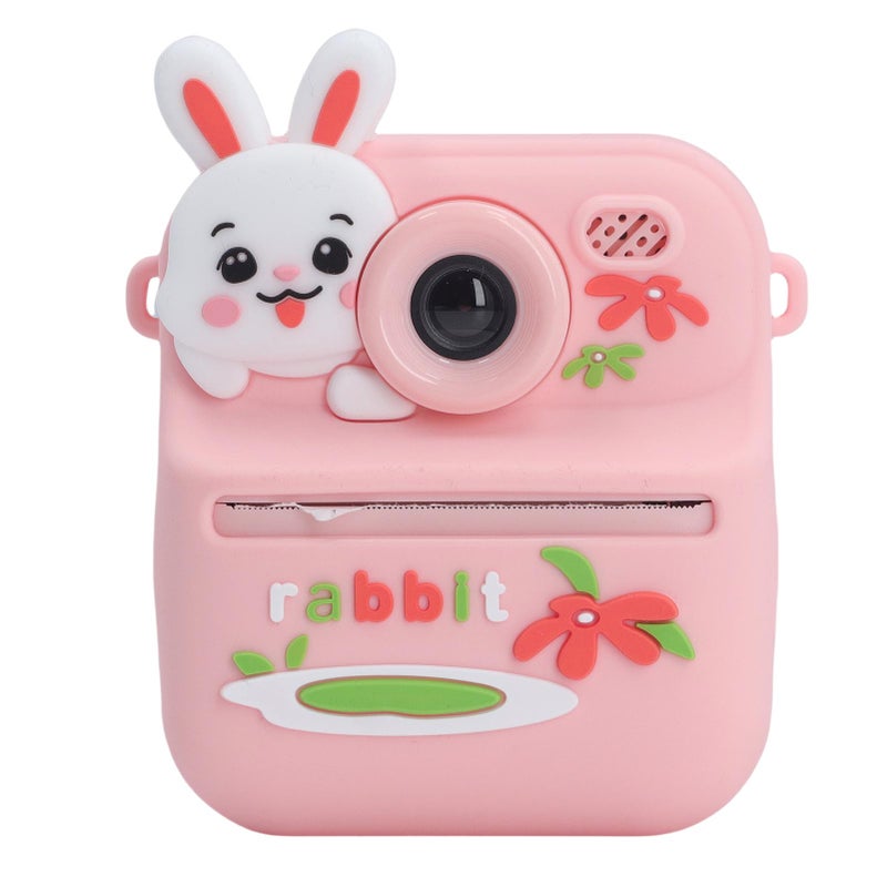 Instant Print Camera HD Double Lens 2.4 Inch Display Screen 16x Digital Zoom Instant Selfie Camera with Filters Game Music Pink Rabbit - Image 4