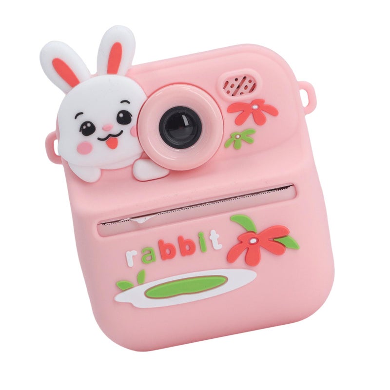 Instant Print Camera HD Double Lens 2.4 Inch Display Screen 16x Digital Zoom Instant Selfie Camera with Filters Game Music Pink Rabbit - Image 3
