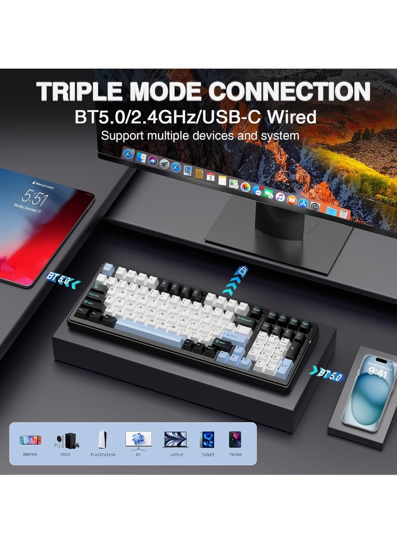 AULA - F99 Wireless Mechanical Keyboard, Tri-Mode BT5.0/2.4GHz/USB-C Hot Swappable Custom Keyboard, Star Vecot switch, Gasket Structure, RGB Backlit Gaming Keyboard for PC/Tablet/PS/Xbox - Image 1