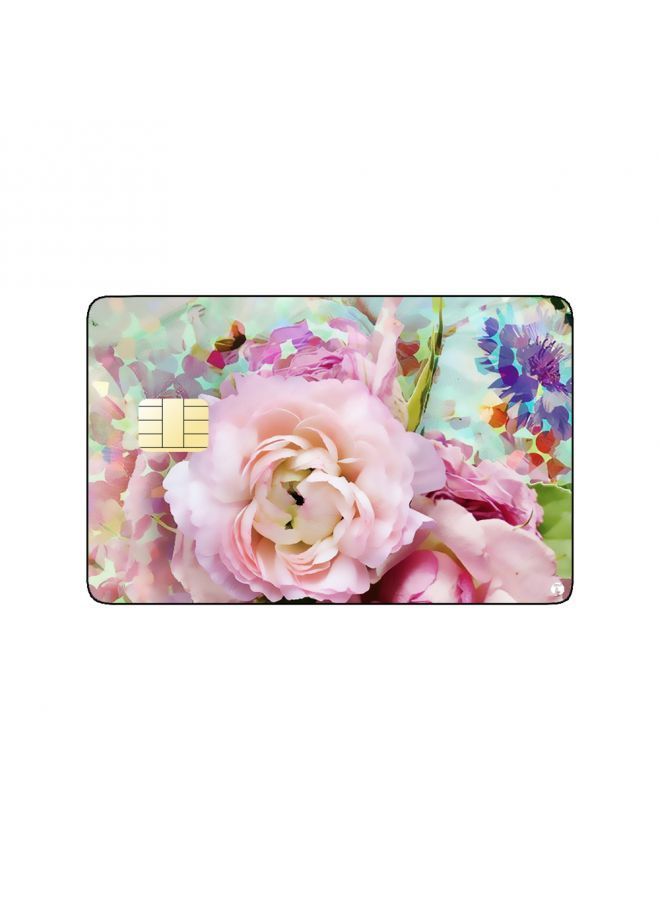 RKN PRINTED BANK CARD STICKER Beautiful Colorful Roses Drawing - Image 2