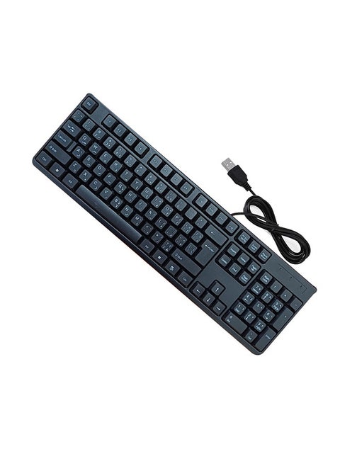 Wired keyboard with USB port Arabic-English convenient and comfortable for the eyes /KB580