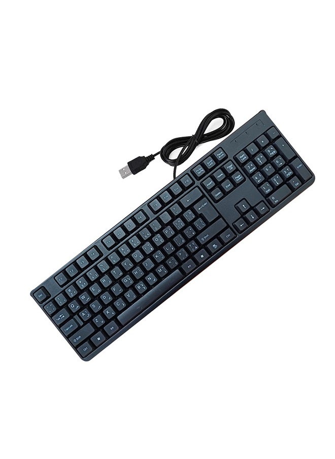 Wired keyboard with USB port Arabic-English convenient and comfortable for the eyes /KB580