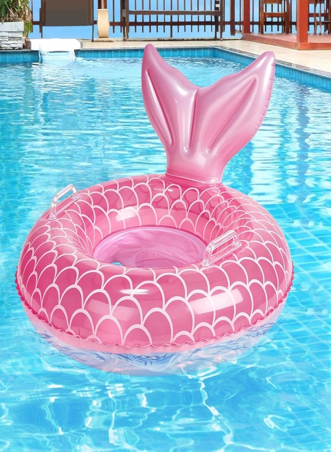 iefoah Baby Pool Float,Mermaid Inflatable Swimming Float Ring with Seat Handle,Infant Pool Floaties for Baby Girls Boys Toddlers Pink - Image 4
