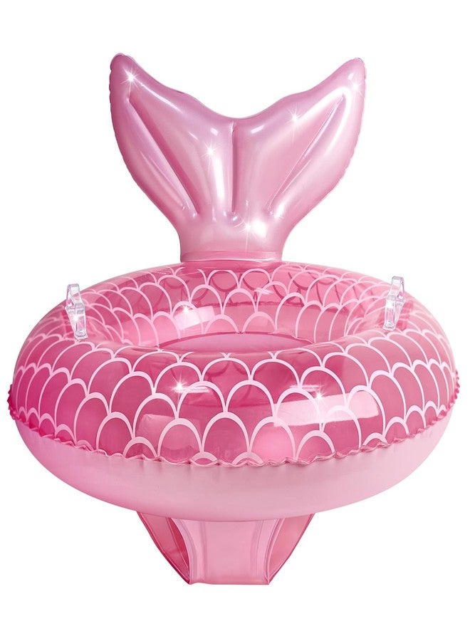 iefoah Baby Pool Float,Mermaid Inflatable Swimming Float Ring with Seat Handle,Infant Pool Floaties for Baby Girls Boys Toddlers Pink - Image 1