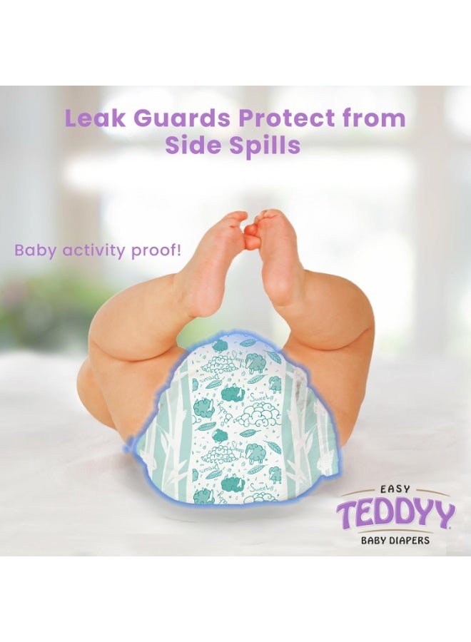 TEDDYY Easy Baby S Size Diaper Tape Style |66 Count (Small) | 3-8 kgs (Pack of 1)|Quick Absorbency | Extra Super Soft |Anti - Bacterial |Colour Changing Wetness Indicator with Adjustable Grip Tapes - Image 4