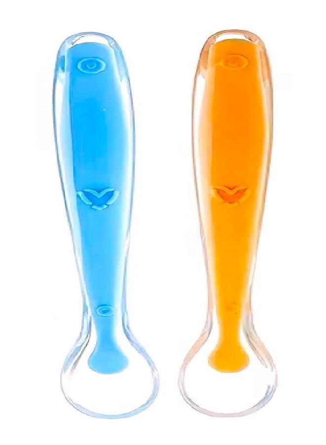 Wavva® Baby Silicone Soft Spoons| Training Feeding for Kids Toddlers Children and Infants | BPA Free | Gum-Friendly First Stage (Multicolour) (Silicone Spoon Set of 2). - Image 1