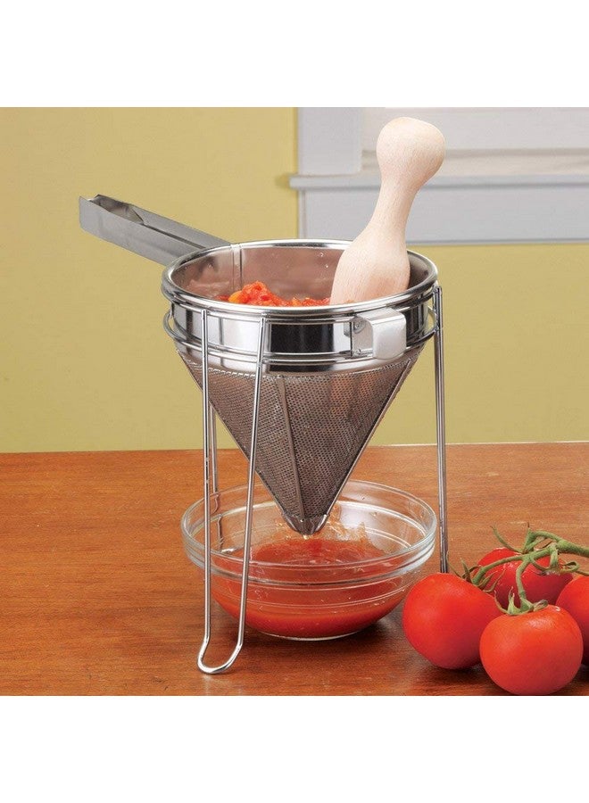 Norpro Norpro 642 Stainless Steel Chinois with Stand and Pestle Set, Bouillon Strainer, Jelly Strainer, China Cap - Image 1