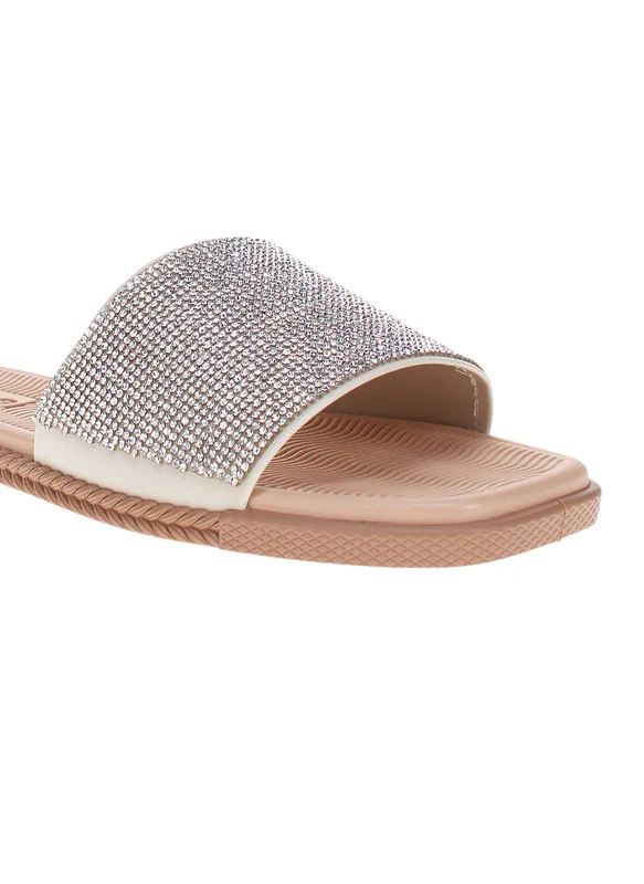 Moleca  Moleca Ladies Flat Sandals Off White | Made In Brazil for Women | Best Price UAE