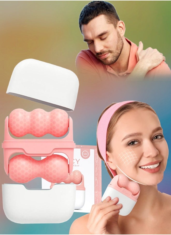 SOICY 2 in 1 Ice Roller for Face Eye Face Massager Roller for Eye Puffiness Reduces Wrinkles Relief Migraine and Minor Injury Cold Facial Skin Care Tools Ice Roller for Face and Body  - Image 1