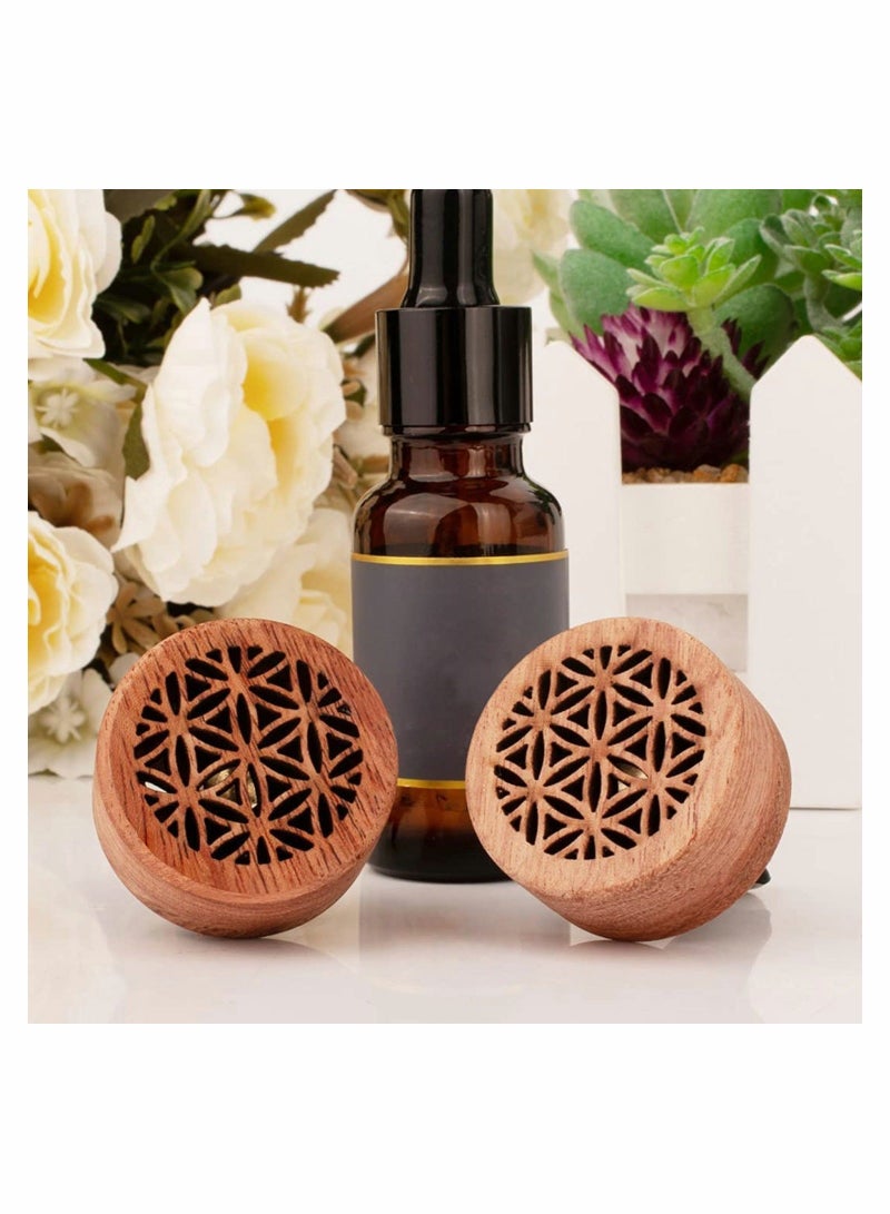 الأزرق جي دبليو 2 Pieces Wooden Car Aromatherapy Essential Oil Diffuser Air Freshener Vent Clip Perfume Outlet for Valentine's Day Giving to Create a Romantic Atmosphere - Image 4