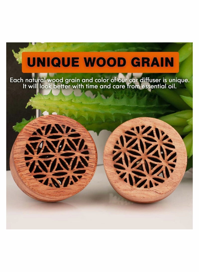 الأزرق جي دبليو 2 Pieces Wooden Car Aromatherapy Essential Oil Diffuser Air Freshener Vent Clip Perfume Outlet for Valentine's Day Giving to Create a Romantic Atmosphere - Image 2