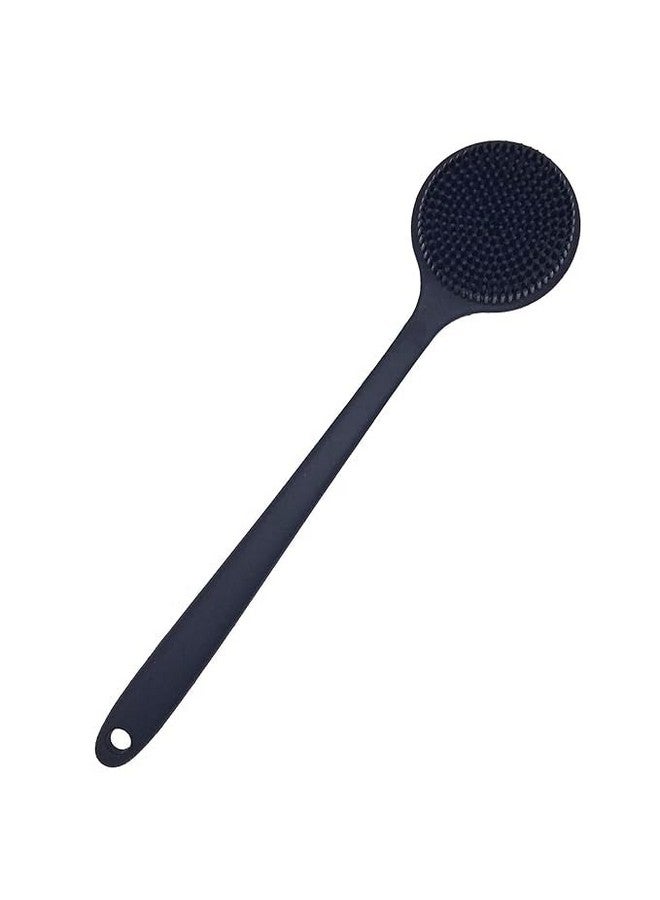 SGABANI Soft Silicone Back Scrubber Shower Bath Body Brush with Long Handle Dirt_Removal Back Scrubber | BPA-Free | For Men and Women (BLACK) - Image 1
