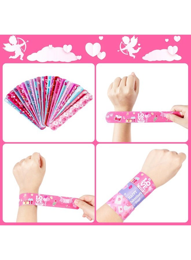 Thuodo 48 Pcs Valentines Day Slap Bracelets Wristbands, Toys for Valentines Day Party Supplies, Gifts for Kids Students Teens Adults Birthday Giveaways, and Game Prizes, Kids School Supplies - Image 5