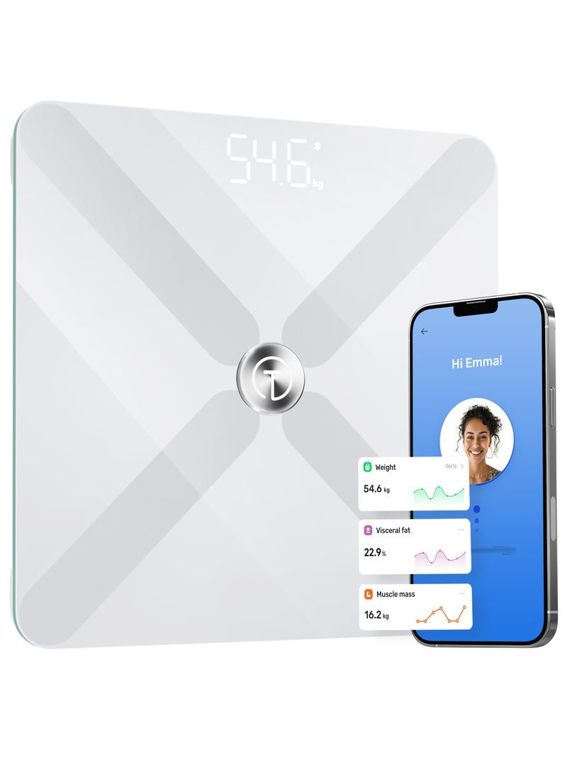 Titan Electronics T Electronics Smart Scale for Body Weight, BMI, Muscle Mass, Electronic Body Composition Monitor – Bluetooth Digital Body Fat Biometrics Bathroom Scale Health Analyzer with APP, 14 Health Indicators  - Image 1