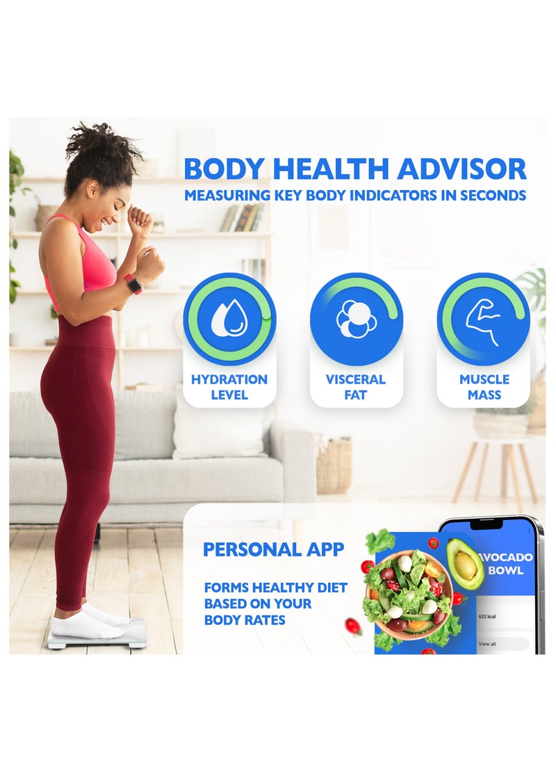 Titan Electronics T Electronics Smart Scale for Body Weight, BMI, Muscle Mass, Electronic Body Composition Monitor – Bluetooth Digital Body Fat Biometrics Bathroom Scale Health Analyzer with APP, 14 Health Indicators  - Image 2