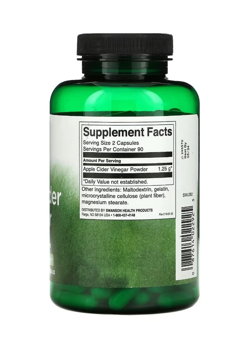 سوانسون خل التفاح 625 ملجم 180 كبسولة - Image 2