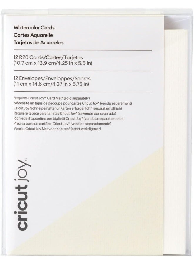 Cricut Cold-Press Watercolor Cards R20 (12Ct) Customizable Blank Greeting Cards With Envelopes - Image 1