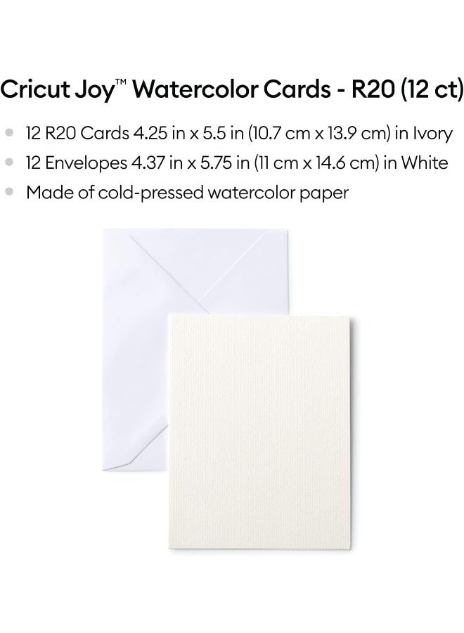 Cricut Cold-Press Watercolor Cards R20 (12Ct) Customizable Blank Greeting Cards With Envelopes - Image 3