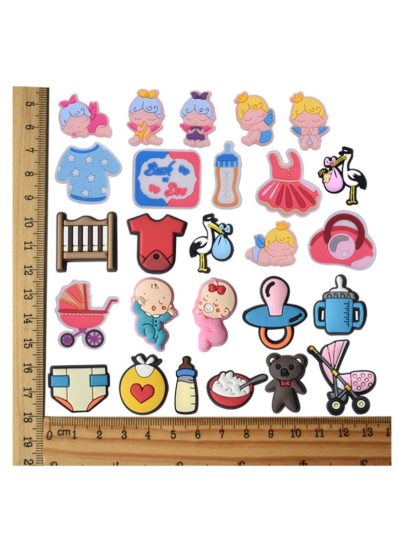 Baby Shoe Charms 26PCS Baby Boy Shoes Charm for Shoe PVC Baby Girl Accessories Birthday Party Favors Supplies lovely Decorations fit Clog Bracelets Gift - Image 5