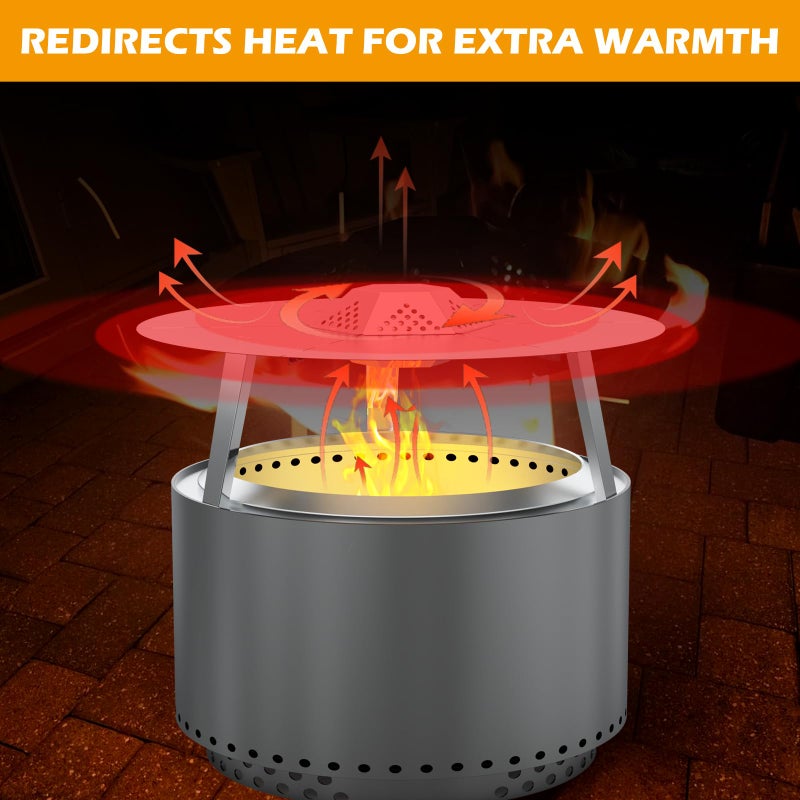 BBQ-PLUS Heat Deflector for Solo Stove Yukon 27" Accessories 304 Stainless Steel Heat Diffuser for Firepit Captures and Redirects Warmth with Handle and Legs for Outdoor - Image 3