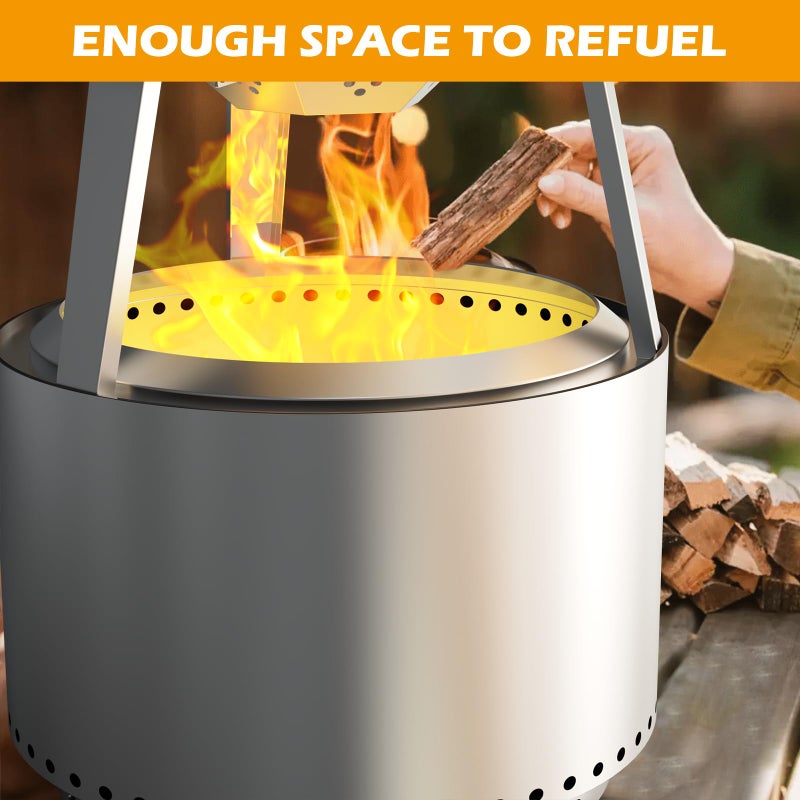 BBQ-PLUS Heat Deflector for Solo Stove Yukon 27" Accessories 304 Stainless Steel Heat Diffuser for Firepit Captures and Redirects Warmth with Handle and Legs for Outdoor - Image 5